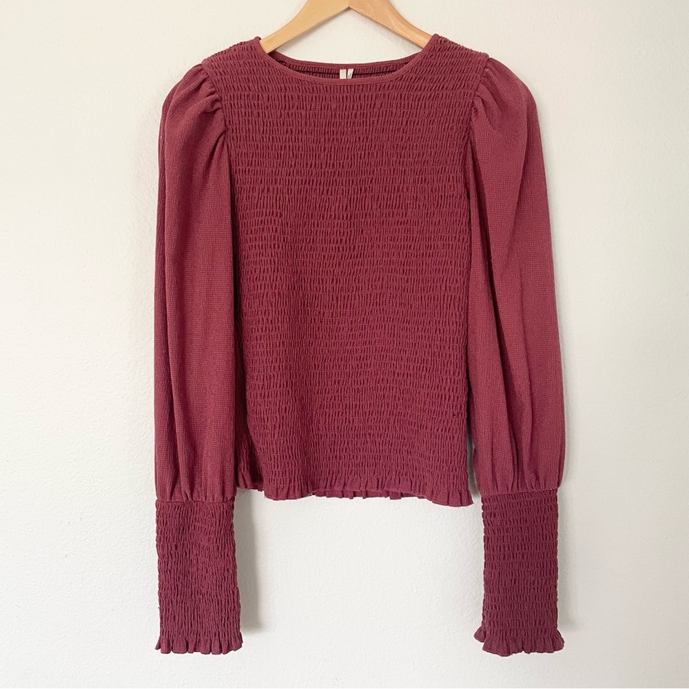 Anthropologie Smocked Puff-Sleeved Top size S - Picture 6 of 14